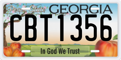 GA license plate CBT1356