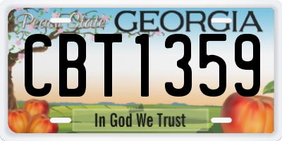 GA license plate CBT1359