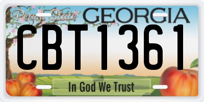 GA license plate CBT1361