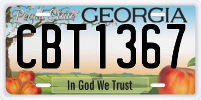 GA license plate CBT1367