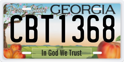 GA license plate CBT1368