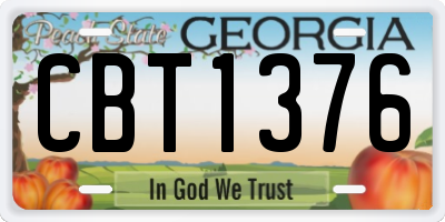 GA license plate CBT1376