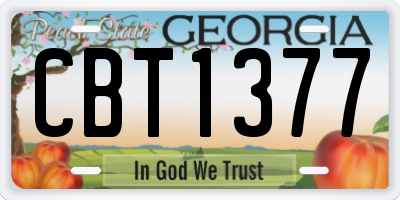 GA license plate CBT1377