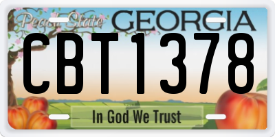 GA license plate CBT1378
