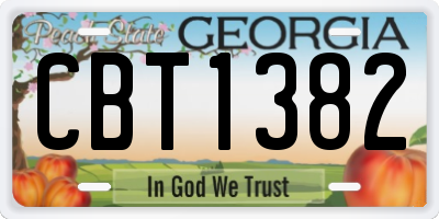 GA license plate CBT1382