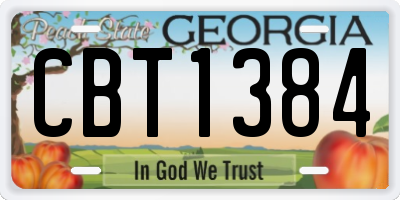 GA license plate CBT1384