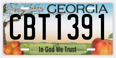 GA license plate CBT1391
