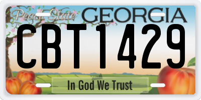 GA license plate CBT1429