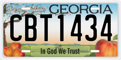 GA license plate CBT1434