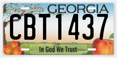 GA license plate CBT1437