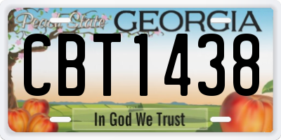 GA license plate CBT1438