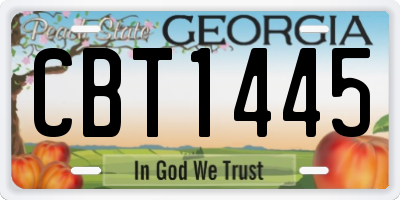 GA license plate CBT1445