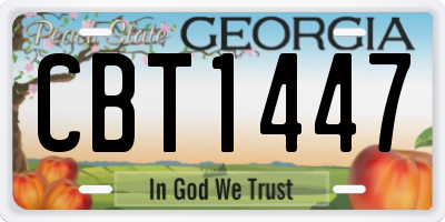 GA license plate CBT1447