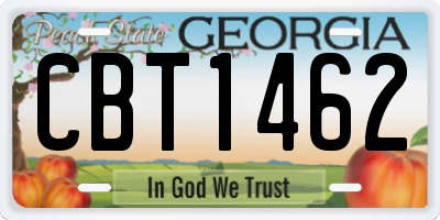 GA license plate CBT1462