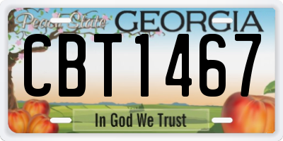 GA license plate CBT1467