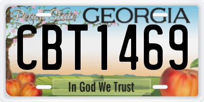GA license plate CBT1469