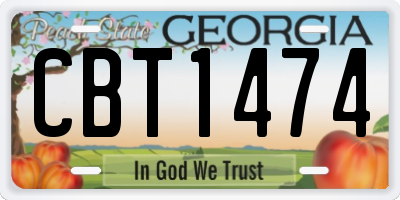GA license plate CBT1474
