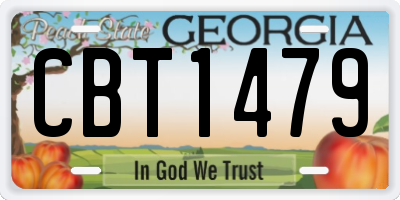 GA license plate CBT1479