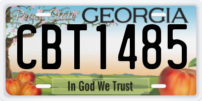GA license plate CBT1485