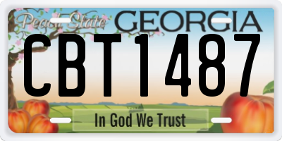 GA license plate CBT1487