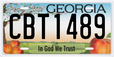 GA license plate CBT1489