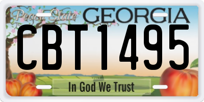 GA license plate CBT1495