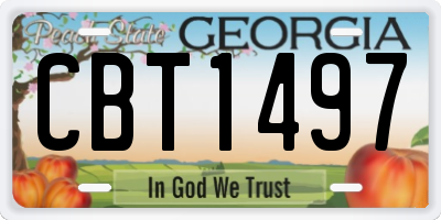 GA license plate CBT1497