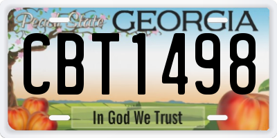 GA license plate CBT1498