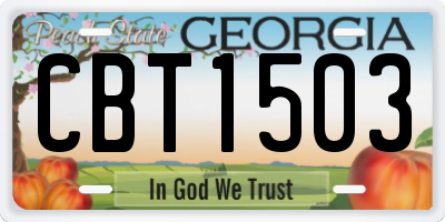 GA license plate CBT1503