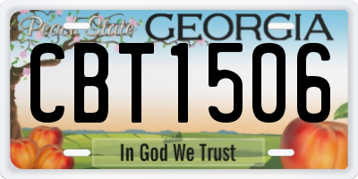 GA license plate CBT1506