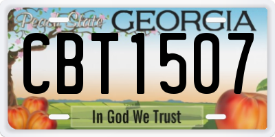 GA license plate CBT1507