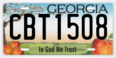 GA license plate CBT1508