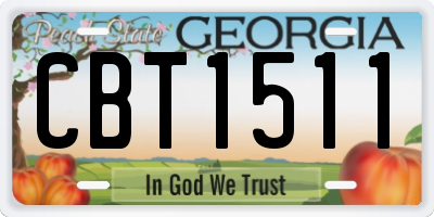 GA license plate CBT1511