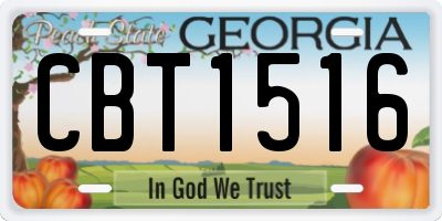 GA license plate CBT1516