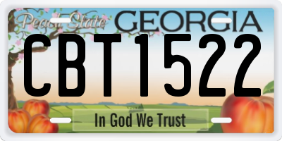 GA license plate CBT1522
