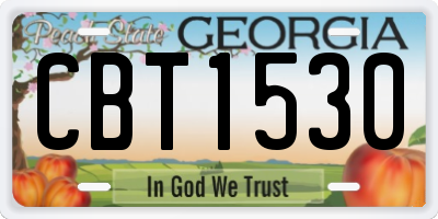 GA license plate CBT1530