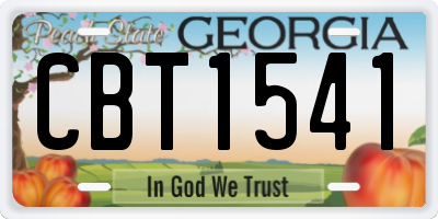 GA license plate CBT1541