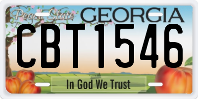 GA license plate CBT1546