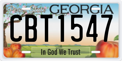 GA license plate CBT1547