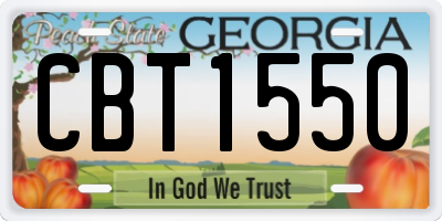 GA license plate CBT1550
