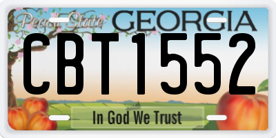 GA license plate CBT1552