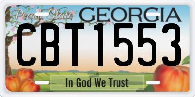 GA license plate CBT1553