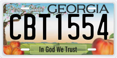 GA license plate CBT1554