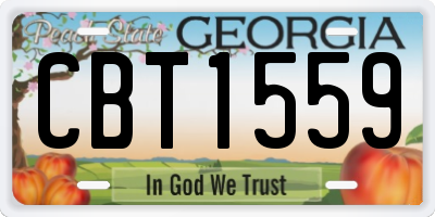 GA license plate CBT1559