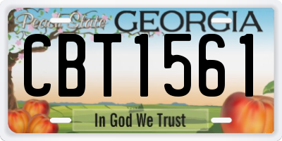 GA license plate CBT1561