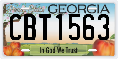 GA license plate CBT1563