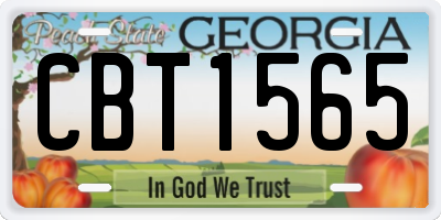 GA license plate CBT1565