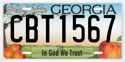 GA license plate CBT1567