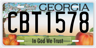 GA license plate CBT1578