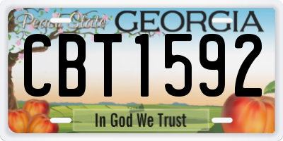 GA license plate CBT1592